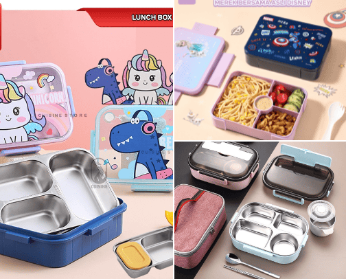 Rekomendasi Lunch Box  dan accessories aesthetic cover photo collage