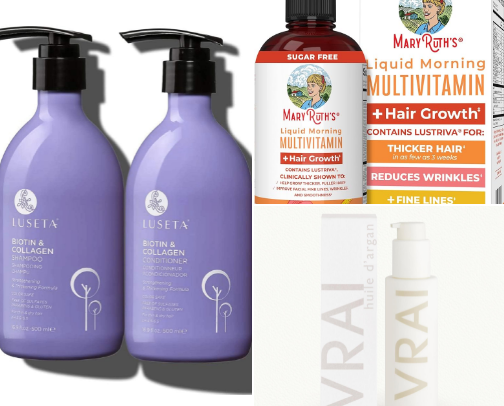 Healthy hair/ hair grow and favorite hair products cover photo collage