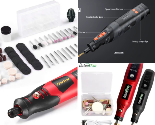 Tools for DIY: cordless rotary toolkit/ tire inflator/cordless electric scissors cover photo collage