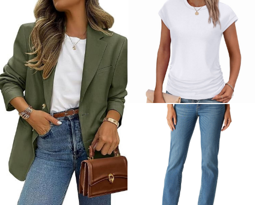 September Outfit of the Month: Cute Casual Blazer Look cover photo collage