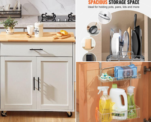 ✨50 Kitchen Space Saving Recs that are Budget Friendly cover photo collage