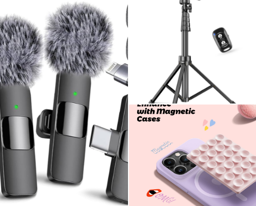 Content creator must haves! cover photo collage