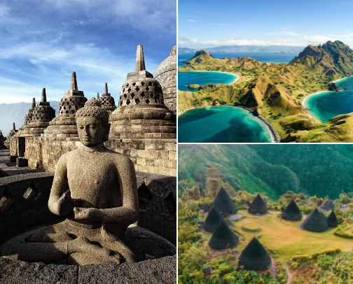 travelling to indonesian cover photo collage