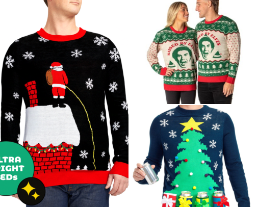 Ugly Christmas Sweaters I’d Actually Wear to a Holiday Party cover photo collage