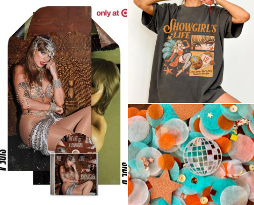 The Life of a Showgirl 🧡🩵 cover photo collage