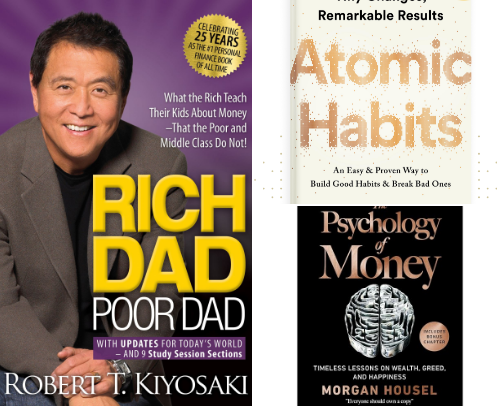 Must-Read Books & Tools for Personal Growth, Wealth & Success. cover photo collage