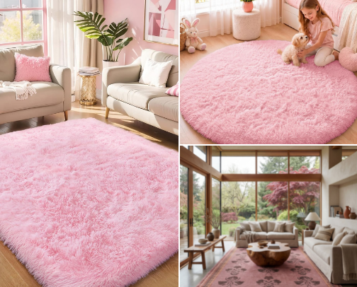Small Apartment Essentials: Pink Washable Rugs & Lights That Make Any Tiny Room Aesthetic cover photo collage