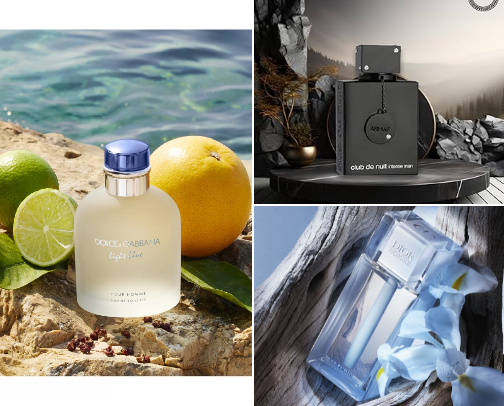 Summer Colognes ☀️🌊 cover photo collage