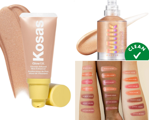 Dewy, glo from within products cover photo collage