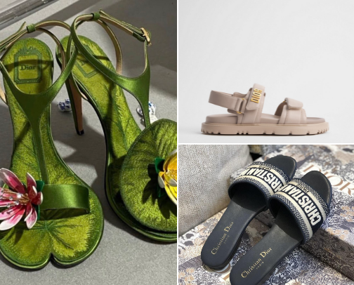 The Dior Sandals Everyone Is Dreaming About 🌸

These stunning floral heels from Dior turn a simple sandal into a piece of art. Inspired by lily pads and blooming flowers, the sculpted green platform and delicate floral details make these one of the most unique designer shoes seen in runway fashion. cover photo collage