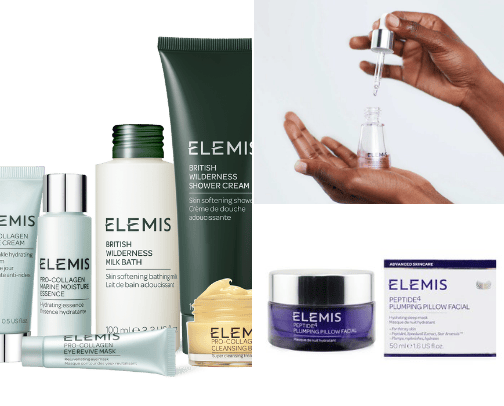 Excellent ELEMIS products cover photo collage