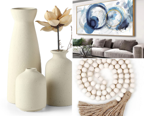 Decorative items you'll find in my Living room cover photo collage