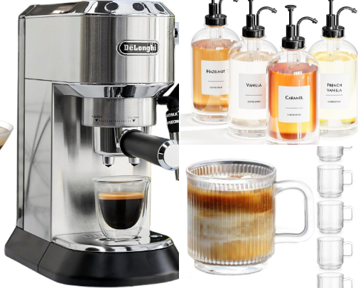Ultimate Aesthetic Home Coffee Bar Essentials ☕✨ cover photo collage