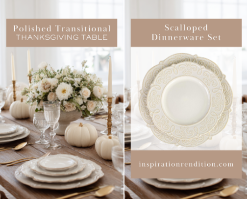 Polished Transitional Thanksgiving Table – Elegant Studio McGee Inspired Tablescape cover photo collage