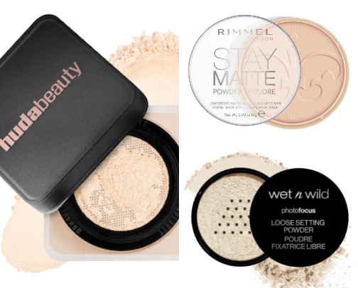 Setting powders for blurring and locking in place cover photo collage
