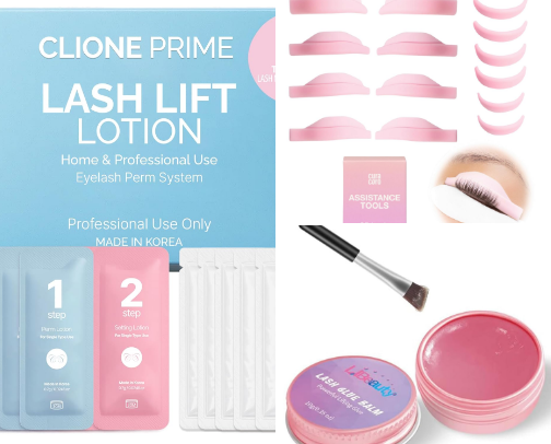 Lash lift accessories cover photo collage