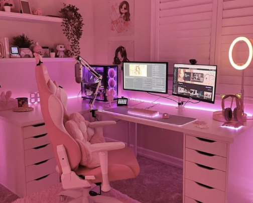 Cute Girl Computer Set up cover photo collage
