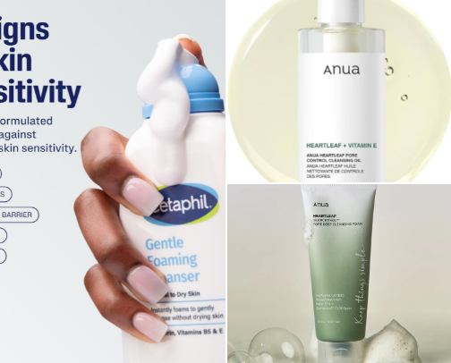 Face wash and cleanser 🫧 cover photo collage