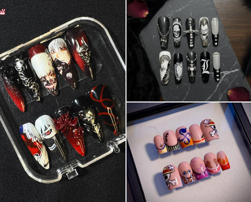 Anime/Manga Press On Nails cover photo collage