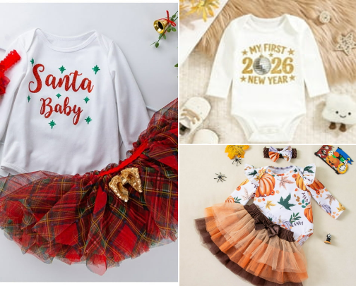 Adorable First Holiday Outfit for Babies & Toddlers#WalmartPartner cover photo collage