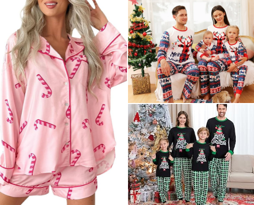 Christmas pajamas cover photo collage
