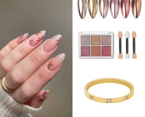 🌸✨ chrome flower nails cover photo collage