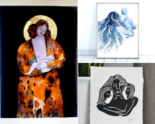 Body Positive Postpartum & Motherhood Art cover photo collage