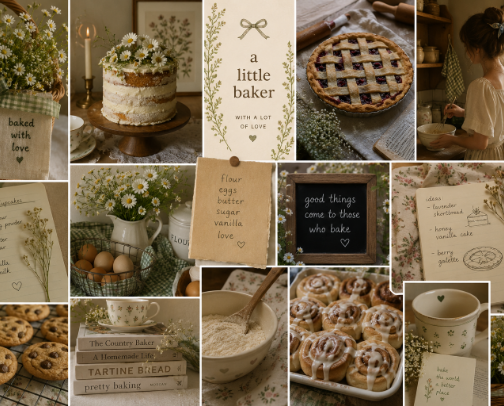Cottage Core Baker Essentials cover photo collage