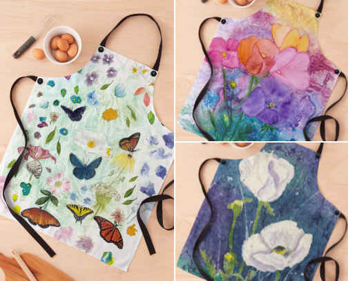 Cooking Pretty! Aprons for kitchen or craft area! cover photo collage