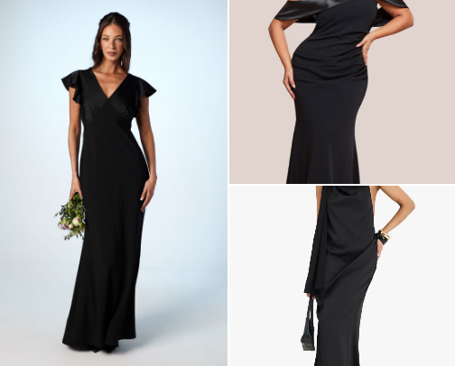 Black Bridesmaid Dresses cover photo collage