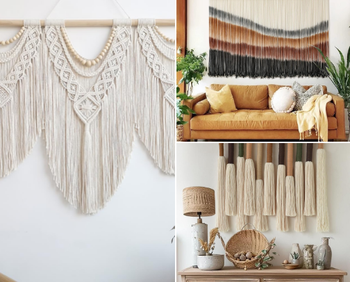 20 Boho Wall Hangings Under $100 for a Cozy, Collected Home cover photo collage