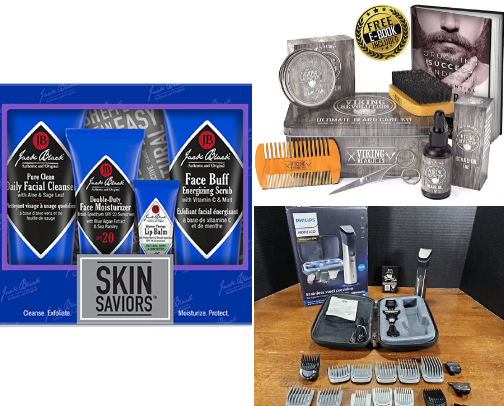 Men's Grooming Kits (Beard Care, Skin Care and multipurpose Sets) cover photo collage