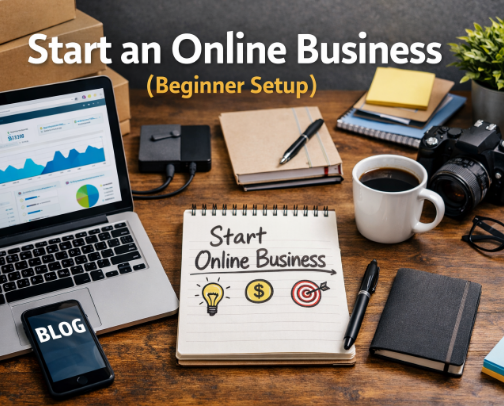 Start an Online Business cover photo collage