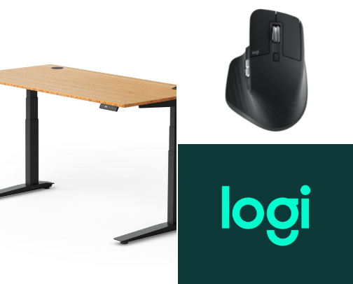 Modern Ergonomic Desk Setup: Aesthetic WFH Essentials for Productivity cover photo collage