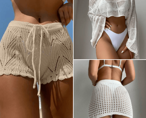 Crochet cover up 🏝️☀️ cover photo collage