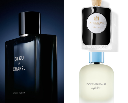 Sexy men's perfume essentials cover photo collage
