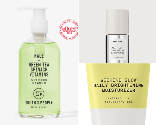 AM skincare routine for combination skin cover photo collage