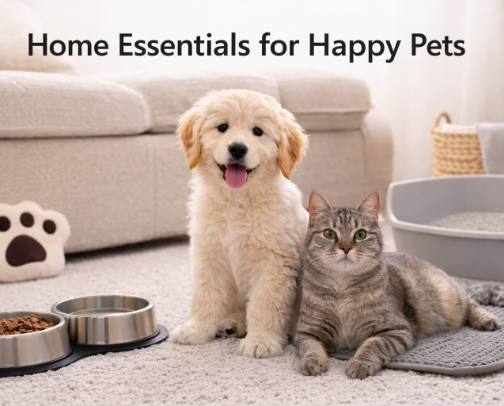 Home Essentials for Happy Pets cover photo collage