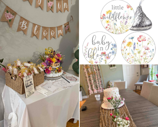 Baby shower decor and items for Baby in Bloom theme 💐 cover photo collage