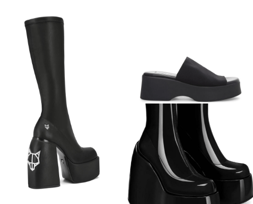 Cute black shoes cover photo collage