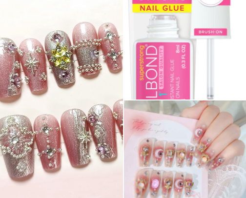 Cute Affordable Press-On Nails cover photo collage