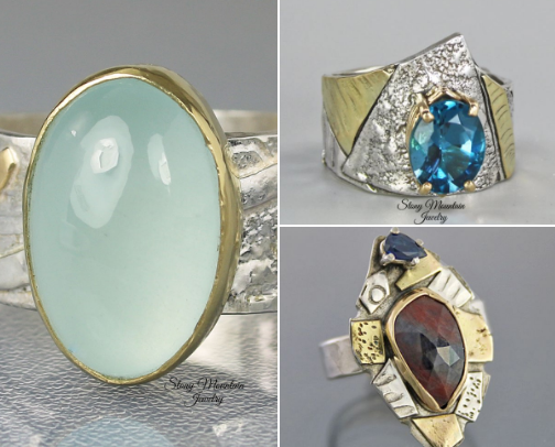 Mixed Metal Gemstone Rings. Wonderful Gifts for Any Ocassion cover photo collage