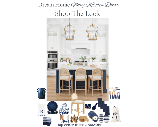 Dream Home | Navy Kitchen Finds cover photo collage