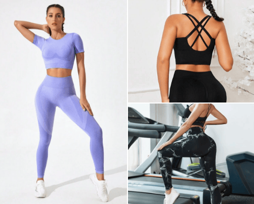 Confident gym wear cover photo collage