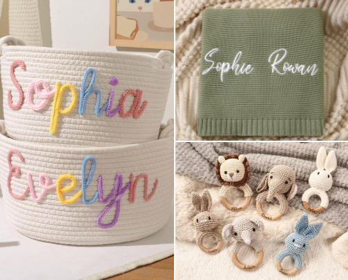 Custom Baby Finds on Etsy cover photo collage