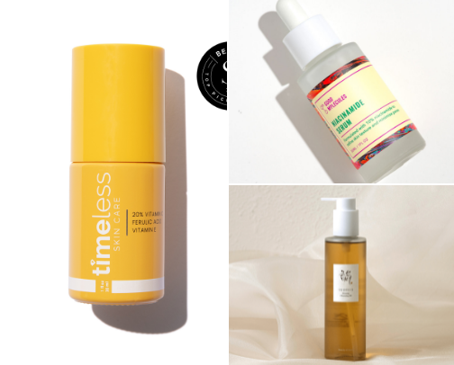 ✧.*Holy Grail skin care routine, organized by skin type ੈ✩‧₊˚ cover photo collage