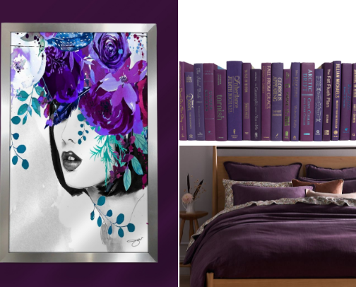 Moody & Bold; Purple Home Decor Accents cover photo collage