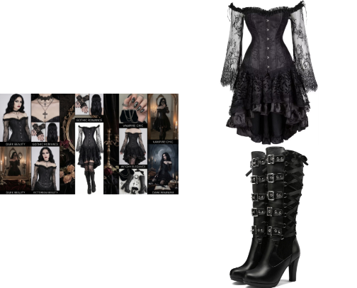 Gothic Romance Wardrobe — Corsets, Lace & Dark Feminine Details cover photo collage