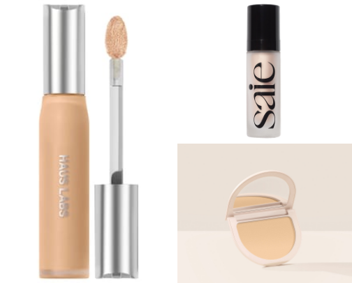 Skincare + hair + makeup products on the go cover photo collage