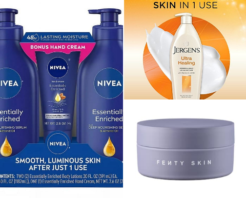 Body lotion for dry skin cover photo collage